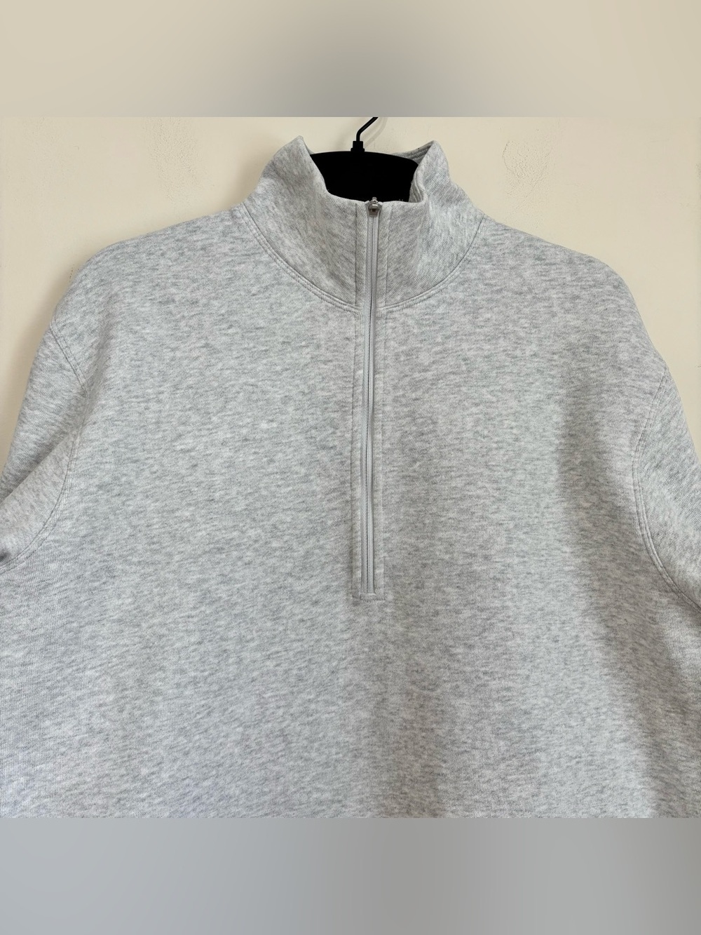 Lululemon steady state half zip mock collar oversize gray crop fleece sweatshirt - Picture 4 of 15